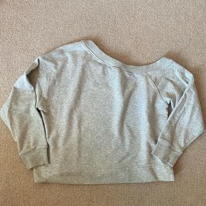 Reiss Off the Shoulder Heather Grey Sweatshirt